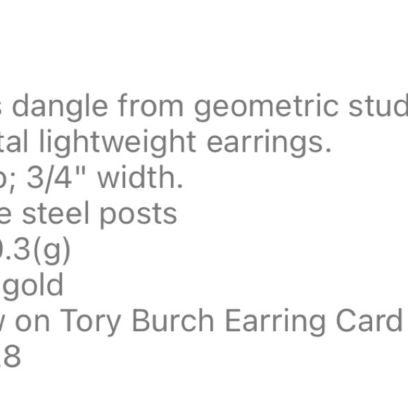 Authentic TORY BURCH • Circle Logo Dangle Drop Earrings - Picture 3 of 3